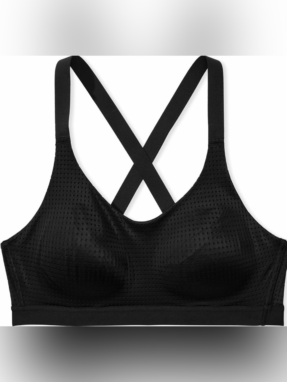 VSX Black Cross-Back Perforated Wireless Sports Bra